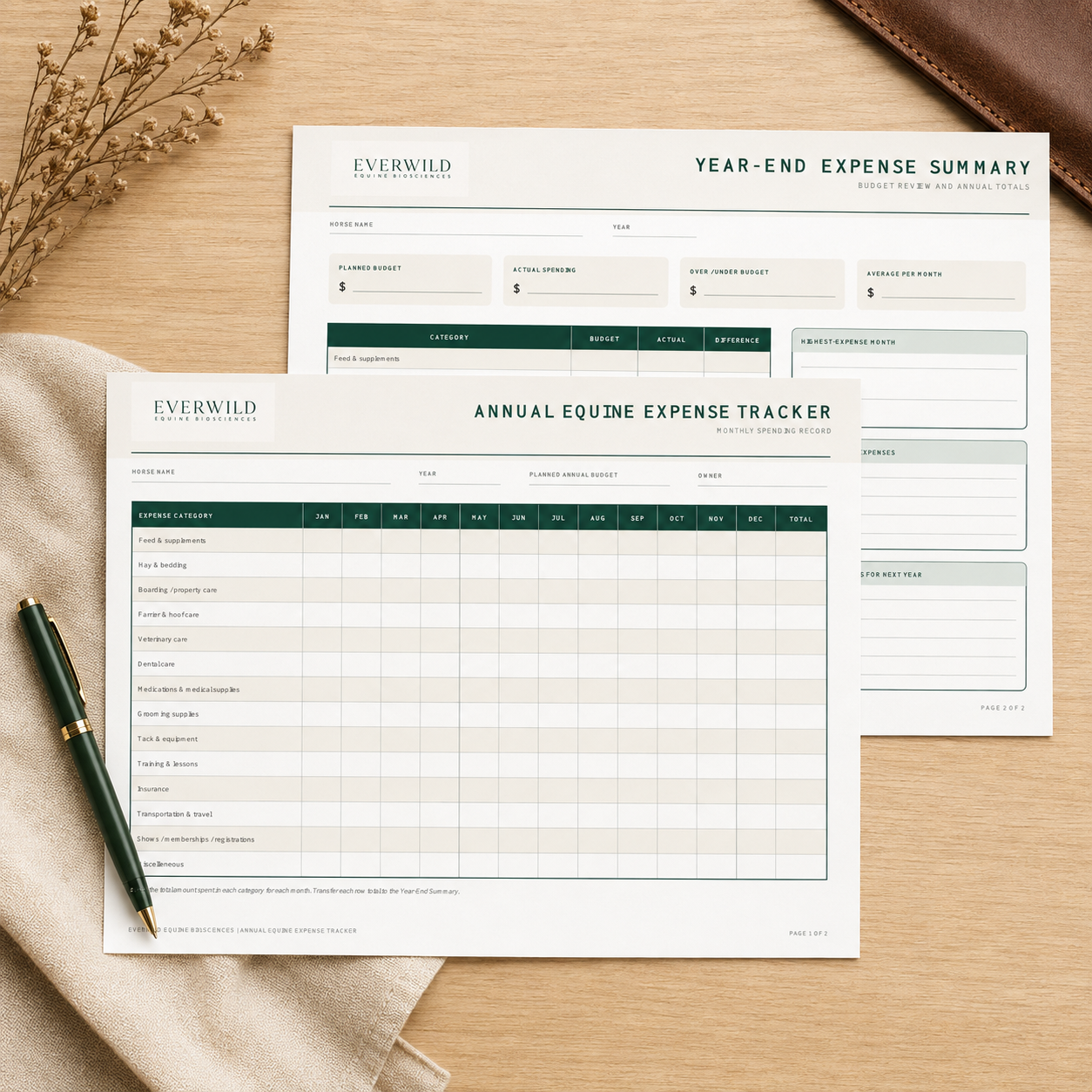 Equine Annual Expense Tracker